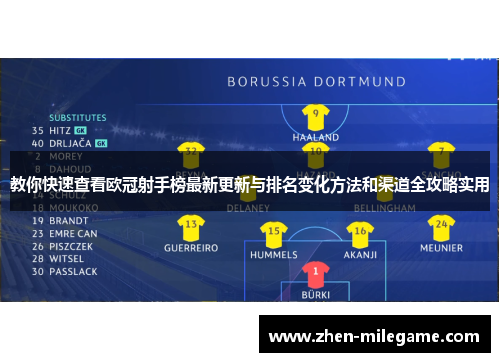 教你快速查看欧冠射手榜最新更新与排名变化方法和渠道全攻略实用